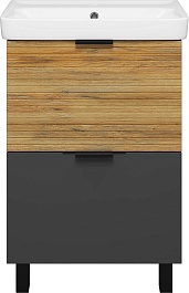 Misty Тумба с раковиной Форест 60 дуб вотан/антрацит – фотография-3