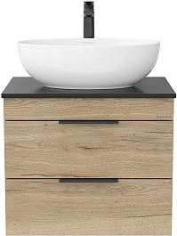 Onika Тумба с раковиной и столешницей Легран 60 подвесная дуб галифакс – фотография-1