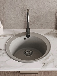 Teymi Мойка кухонная Lina Smart D48 кварцевая серая матовая – фотография-8