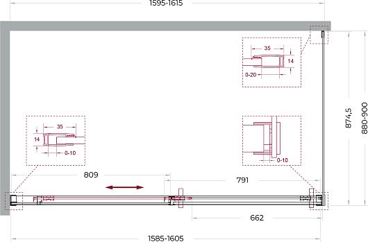 BelBagno Душевой уголок Soft Close-1 SOFT_CLOSE-1-AH-1-160/90-C-Cr 160x90 профиль хром стекло прозрачное – картинка-11