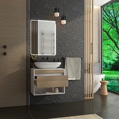 Teymi Тумба с раковиной Ritta 65 Ellie 60 подвесная белый/дуб – фотография-16