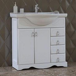 Opadiris Тумба под раковину Клио 80 белый матовый – фотография-1