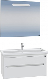 СанТа Мебель для ванной Лондон 100 подвесная 2 ящика белая – фотография-1