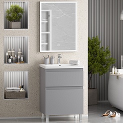 Misty Мебель для ванной Лаки 60 серая – фотография-1