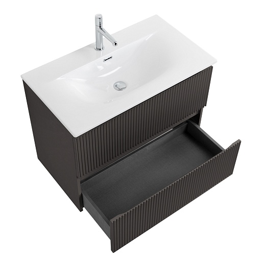 BelBagno Тумба с раковиной Uno 80 подвесная Темно-Серый матовый с раковиной BB-8099-80 – картинка-9