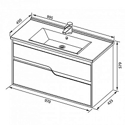 Aquanet Тумба с раковиной Модена 100 белый – фотография-3