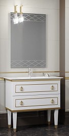  Мебель для ванной Порто 100 белый/золото – фотография-1