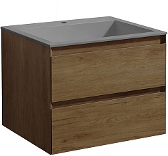 Vincea Тумба под раковину Luka 60 подвесная дуб табак – фотография-3