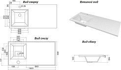 Misty Мебель для ванной с раковиной под стиральную машину Ингрид 100 L белая – фотография-19