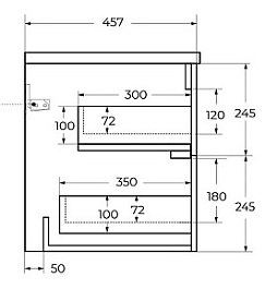 Cezares Тумба с раковиной Duet 100 подвесная CZR-8095-100 bianco lucido – фотография-7