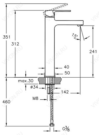 Vitra Смеситель Q-Line A40798EXP – фотография-2
