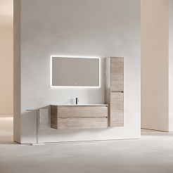 Sancos Тумба с раковиной Libra 120-1 дуб галифакс натуральный раковина Element 121 CN7006 – фотография-5