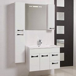 Акватон Зеркальный шкаф для ванной "Диор 80" белый – фотография-2
