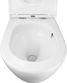 Azario Унитаз приставной Grado AZ-2141D-UQ1 безободковый с сиденьем микролифт белый – фотография-13