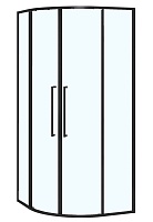 Azario Душевой уголок Shanghai 100/100 профиль матовый черный стекло прозрачное