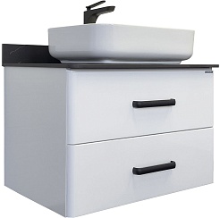 Comforty Тумба с раковиной Амстерда 75 подвесная белая – фотография-1