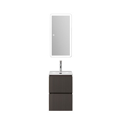 BelBagno Тумба с раковиной Uno mini 40 подвесная Темно-Серый матовый с раковиной BB-8099-3-40 – фотография-10