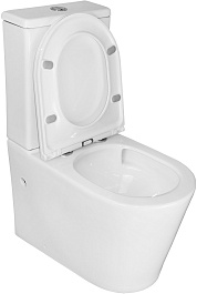 Azario Унитаз-компакт Conto AZ-T005BR безободковый с бачком с сиденьем микролифт белый – фотография-7