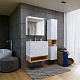 Бриклаер Мебель для ванной Кристалл 80 с нишей белая/дуб бунратти – картинка-21