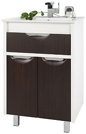 Водолей Тумба под раковину Габи 60 белый/венге – фотография-1