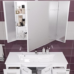 СанТа Зеркальный шкаф Стандарт 120 трельяж белый – фотография-5