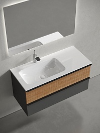 Sancos Тумба под раковину Delta 100 L дуб красный/графит – фотография-2