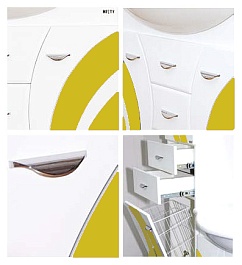 Misty Мебель для ванной Каролина 80 R желтое стекло – фотография-4