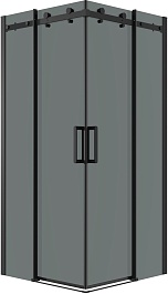 Grossman  Душевой уголок Classic 100x100x195 квадратный профиль черный матовый стекло тонированное – фотография-1
