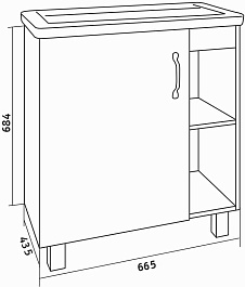Grossman Тумба под раковину Флай 70 дуб сонома/белая – фотография-3