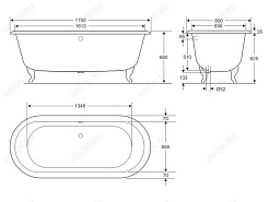 Jacob Delafon Ножки для ванны Cleo E4010-NF (неокрашенные) – фотография-5