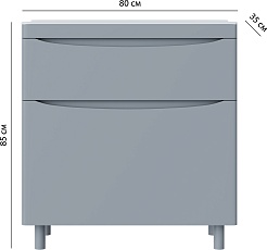 Vivon Тумба под раковину Ostin 80 напольная серая матовая – фотография-9