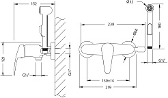 Lemark Гигиенический душ Linara LM0418C со смесителем хром – фотография-2