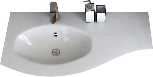 Cezares Тумба с раковиной Vague 104 L bianco lucido – картинка-7