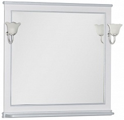 Aquanet Зеркало Валенса 100 белый кракалет/серебро (180145) – фотография-1