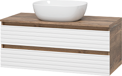 Brevita Тумба под раковину Dakota 100 подвесная дуб галифакс олово/белая – фотография-3