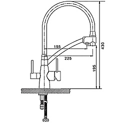 Gappo Смеситель для кухни 35к G4398-7 чёрный/хром – фотография-3