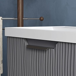 Equil Тумба под раковину Mirage 80 1 ящик подвесная графит софт – фотография-7