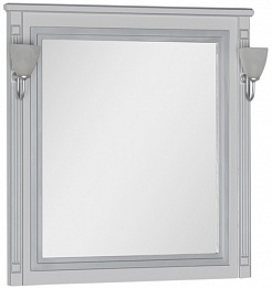 Aquanet Зеркало Паола 90 белое/патина серебро (181769) – фотография-1