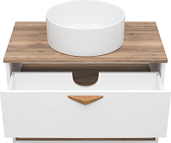 Brevita Тумба под раковину Bergen 80 подвесная дуб галифакс олово/белая – фотография-5