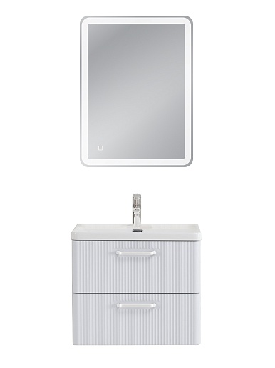 BelBagno Тумба с раковиной Due 50 подвесная Белый металлик ручки Белые – фотография-6