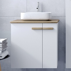 Viant Тумба с раковиной Мюнхен 70 со столешницей подвесная белая матовая – фотография-4