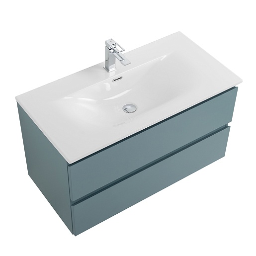 BelBagno Тумба под раковину Kraft 90 подвесная Голубой матовый – фотография-2