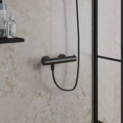 Paini Смеситель для ванны и душа Cox 78PZ511TH с термостатом, брашированный чёрный – фотография-4