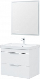 Aquanet Мебель для ванной Ирис New 70 2 ящика подвесная белая глянцевая – фотография-4
