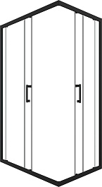 Triton Душевой уголок Фикс-Блэк 120х80 стекло прозрачное профиль черный матовый – фотография-2