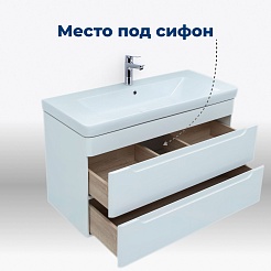 Aquanet Тумба с раковиной София 105 подвесная белая – фотография-13