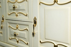 Misty Мебель для ванной Bianco 80 бежевая, сусальное золото – фотография-3