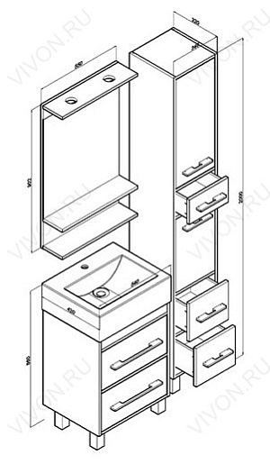 Бриклаер Зеркало для ванной Чили / Куба 55 венге – фотография-4