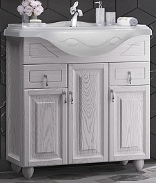 Opadiris Мебель для ванной Тибет 85 ясень белое серебро – фотография-2