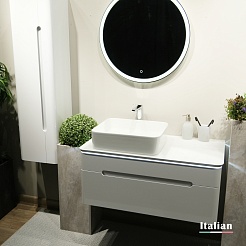 Jorno Шкаф пенал Shine 33/125 белый Shi.04.125/P/A – фотография-4